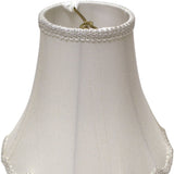 16" White Slanted Scallop Bell Monay Shantung Lampshade