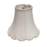 18" White Slanted Scallop Bell Monay Shantung Lampshade