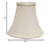 14" White Premium Bell Monay Shantung Lampshade