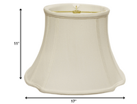 17" White Reversed Oval Monay Shantung Lampshade