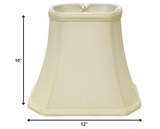 12" Ivory Slanted Rectangle Bell Monay Shantung Lampshade