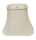 18" White Slanted Rectange Bell Monay Shantung Lampshade