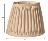 14" Vintage Gold Oval Smocked Pleat Paperback Shantung Lampshade