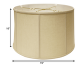 15" Pale Brown Throwback Drum Linen Lampshade
