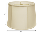 19" Ivory Throwback Drum Pongee Silk Lampshade