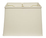 16" White Throwback Rectangle Linen Lampshade