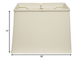 18" White Throwback Rectangle Linen Lampshade