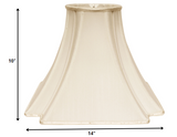 14" Ivory Slanted Notch Square Shantung Lampshade