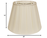 20" Ivory Slanted English Box Paperback Shantung Lampshade