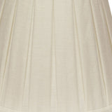 14" White Slanted Paperback Linen Lampshade with Box Pleat