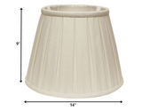 14" White Slanted Paperback Linen Lampshade with Box Pleat