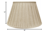 18" Cream Slanted Paperback Linen Lampshade with Box Pleat
