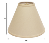 13" Parchment Biege Deep Cone Linen Lampshade