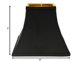 8" Black with Gold Lining Square Bell Shantung Lampshade
