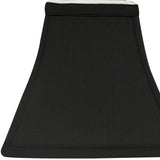 14" Black with White Lining Square Bell Shantung Lampshade
