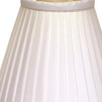 4" White Set of 6 Slanted Pleat Chandelier Silk Lampshades