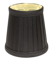 5" Black and Gold Set of 6 Slanted Pleat Chandelier Silk Lampshades