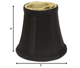 5" Black and Bronze Premium Set of 6 Chandelier Dupioni Lampshades
