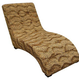 52" Leopard Print Faux Suede Curved Chaise Lounge Accent Chair