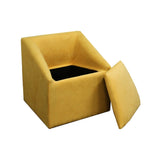 21" Modern Yellow Gold Cubed Accent Storage Chair