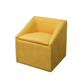 21" Modern Yellow Gold Cubed Accent Storage Chair