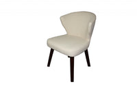 31" Cream and Black Wooden Curve Back Dining or Accent Chair