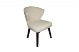 31" Cream and Black Wooden Curve Back Dining or Accent Chair