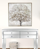 Neutral Gray and Tan Large Tree Canvas Wall Art