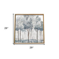 Modern All Over Blue Gray Forrest Canvas Wall Art