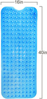 Clear Blue Oval Non Slip Bath Mat