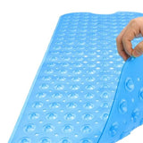 Clear Blue Oval Non Slip Bath Mat