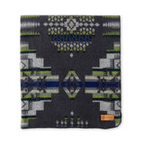 Forest Green and Blue Tribal Print Throw Blanket