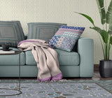 18? Blue Pink Patch Indoor Outdoor Throw Pillow