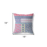 18? Pink Teal Patch Indoor Outdoor Throw Pillow