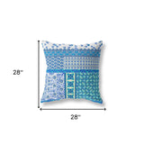 18? Turquoise Blue Patch Indoor Outdoor Throw Pillow