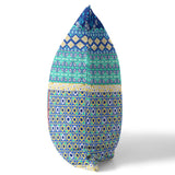 16? Navy Blue Yellow Patch Indoor Outdoor Throw Pillow