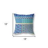 18? Navy Blue Yellow Patch Indoor Outdoor Throw Pillow