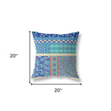 18? Navy Blue Yellow Patch Indoor Outdoor Throw Pillow