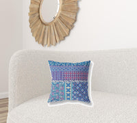18? Navy Plum Patch Indoor Outdoor Throw Pillow