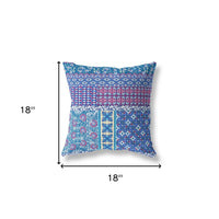 18? Navy Plum Patch Indoor Outdoor Throw Pillow
