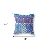 18? Navy Plum Patch Indoor Outdoor Throw Pillow