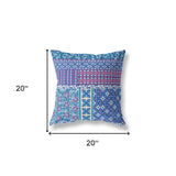 18? Navy Plum Patch Indoor Outdoor Throw Pillow