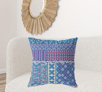 18? Navy Plum Patch Indoor Outdoor Throw Pillow