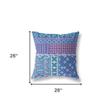 18? Navy Plum Patch Indoor Outdoor Throw Pillow