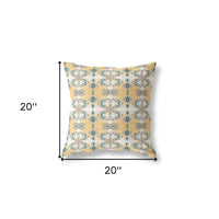 18" X 18" White And Yellow Broadcloth Floral Throw Pillow