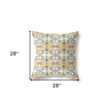 18" X 18" White And Yellow Broadcloth Floral Throw Pillow