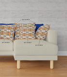 16" X 16" Orange And Gray Broadcloth Floral Throw Pillow