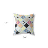 18" X 18" Yellow And Pink Broadcloth Floral Throw Pillow