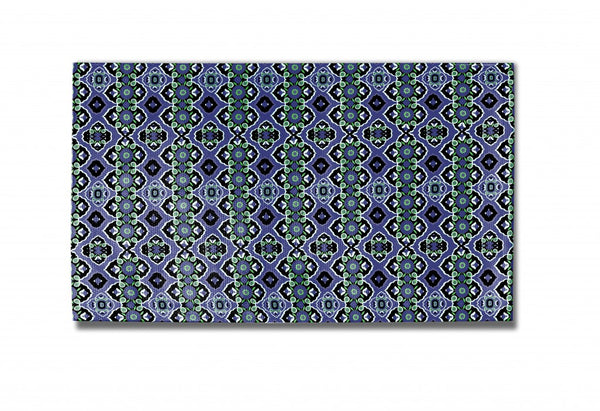 5' X 7' Black Blue Green Area Rug