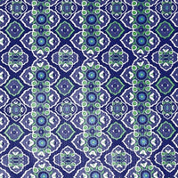 5' X 7' Blue And Green Oriental Area Rug